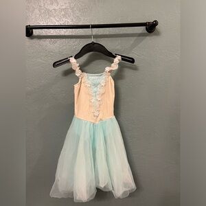 Elegant Blue and Cream Kids Ballet Costume